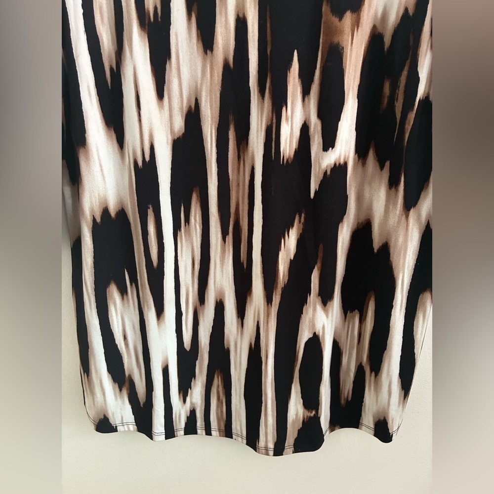 Chicos Shirt Travelers Top 2 Large Tunic Leopard Artsy Blouse Textured Dots Mesh - Picture 7 of 7
